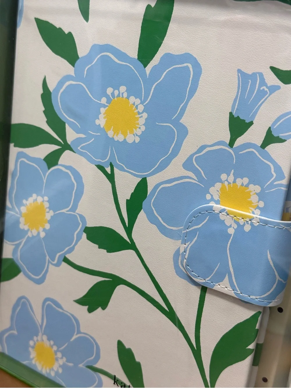 kate spade Blue Floral Journal with Striped Pen Case NEW